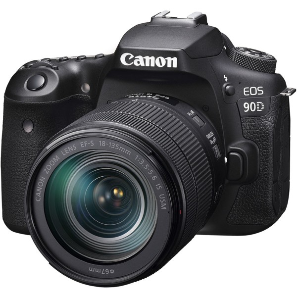 Canon EOS 90D DSLR con lente 18-135 mm USM+ estuche