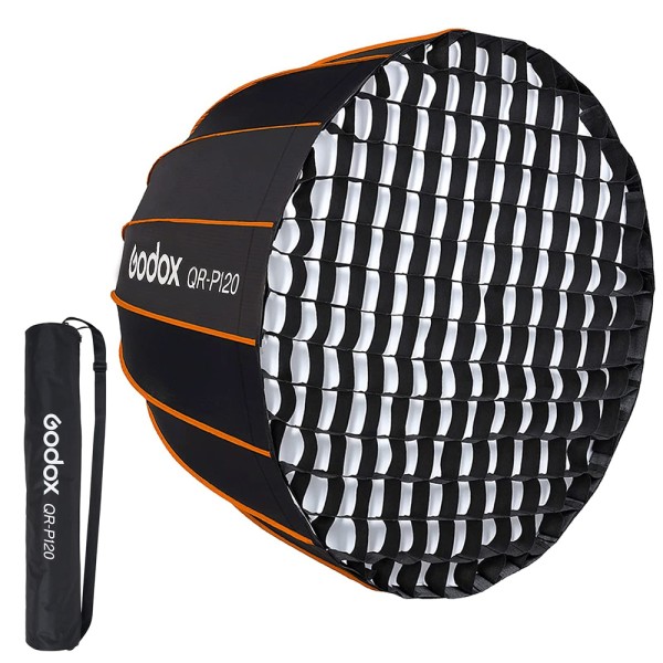 Sofbox ´Parabolicp GODOX P120 QR armado rápido incluye 2 telas difusoras